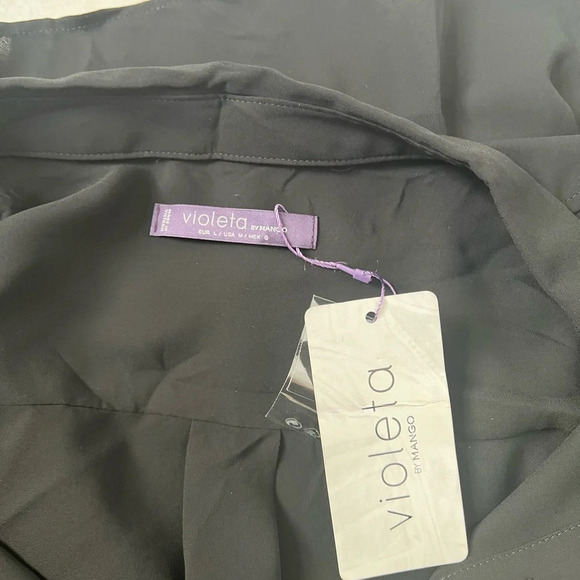 violeta by MANGO Women's Blouse Size Medium Back Classic NWT - Picture 4 of 9